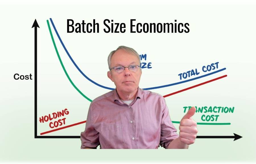Batch size economics with transaction and holding cost